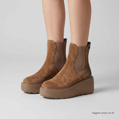 Stivaletto zeppa CAFENOIR C1FB6901 - Moss Taupe