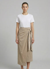 Gonna lunga con nodo REPLAY W9913. 000.85530G. 803 - Sabbia