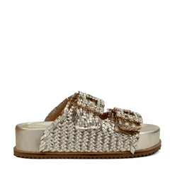 Ciabatta strass MODE 212 Mary - Laminato Platino
