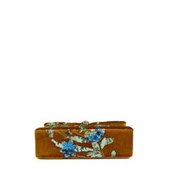 Borsa KURT GEIGER VELVET MINI KENSINGTON - Mustard
