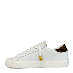 Sneaker D.A.T.E. HILL LOW CALF - White/Leopard