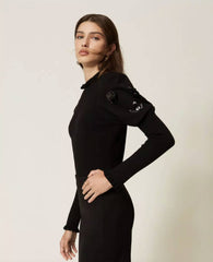 Maglia ricamo paillettes TWINSET ACTITUDE 3105 - Nero