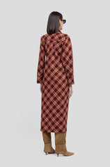 Abito chemisier in tartan WEILI ZHENG DL06 - Wine