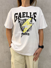 T-Shirt paricollo GAELLE PARIS GAABW04524 - Bianca