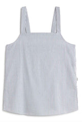 Camicia smanicata ECOALF ARIA - Ecru/Blue Stripes