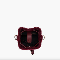 Secchiello LA CARRIE ANDROMEDA Small Fur Bucket 152M-ES-180-TBS - Burgundy