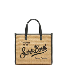 Borsa a mano SAINT BARTH VIVIAN MID STRAW 00421L - Nero