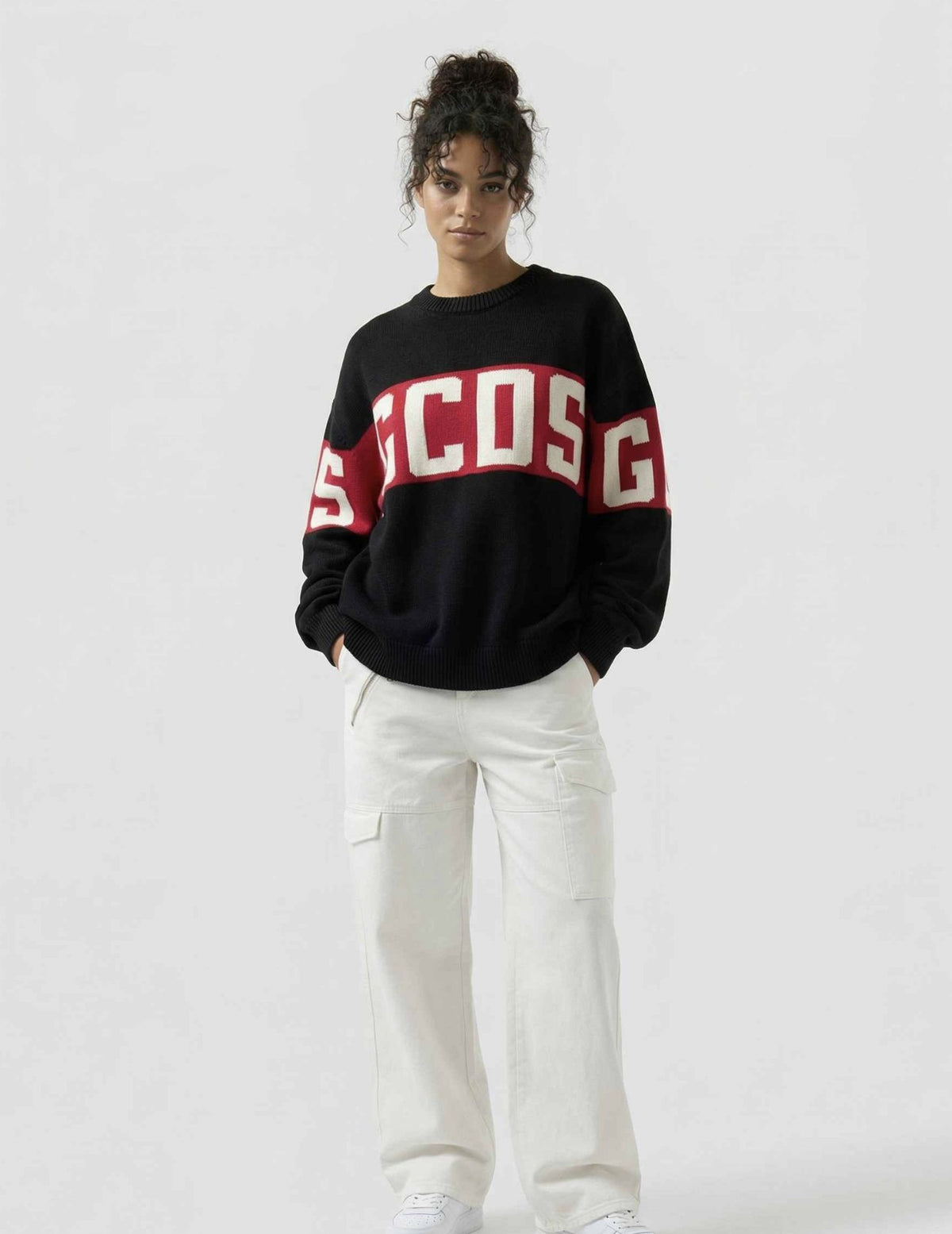 Maglione con Band Logo GCDS - Black/Red