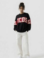 Maglione con Band Logo GCDS - Black/Red