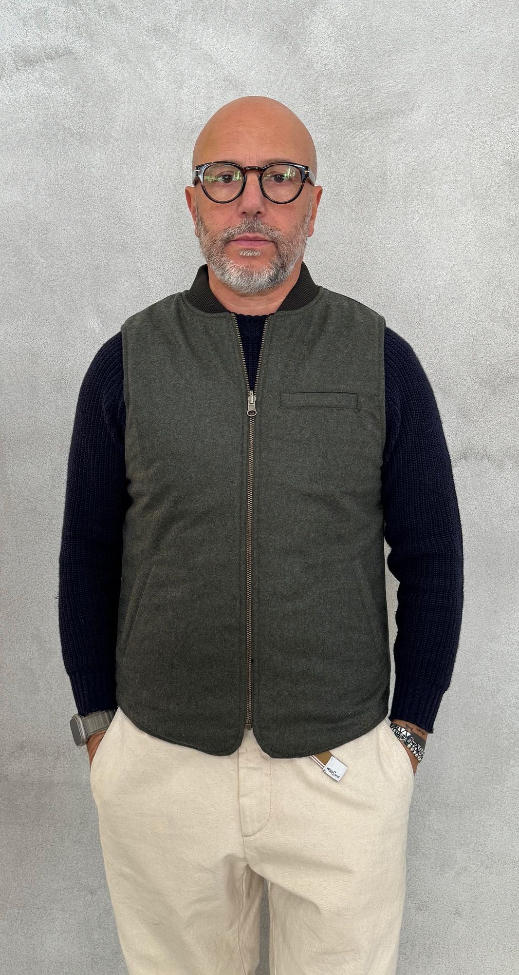 Smanicato BLEEKER Wool Check Reversible Owl 5020 - Green