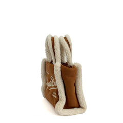 Borsa a mano SAINT BARTH VANITY MINI SHEARLING - Nocciola 00486I