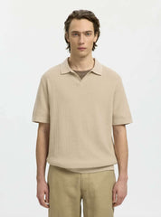 Polo Linen Blend SELECTED 16101575 - Oatmeal