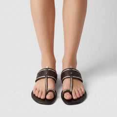Sandalo basso LE CHICCHE LC6825 - Leather Black/Gold