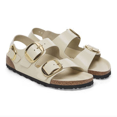 Sandalo Birkenstock Milano Big Buckle 1025395 - Shine Ecru