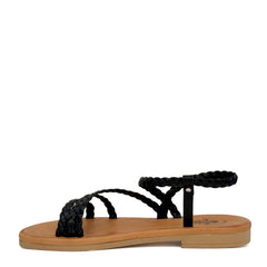 Sandalo basso ARTIGIANATO TOSCANO 47BIS - Treccia Nero