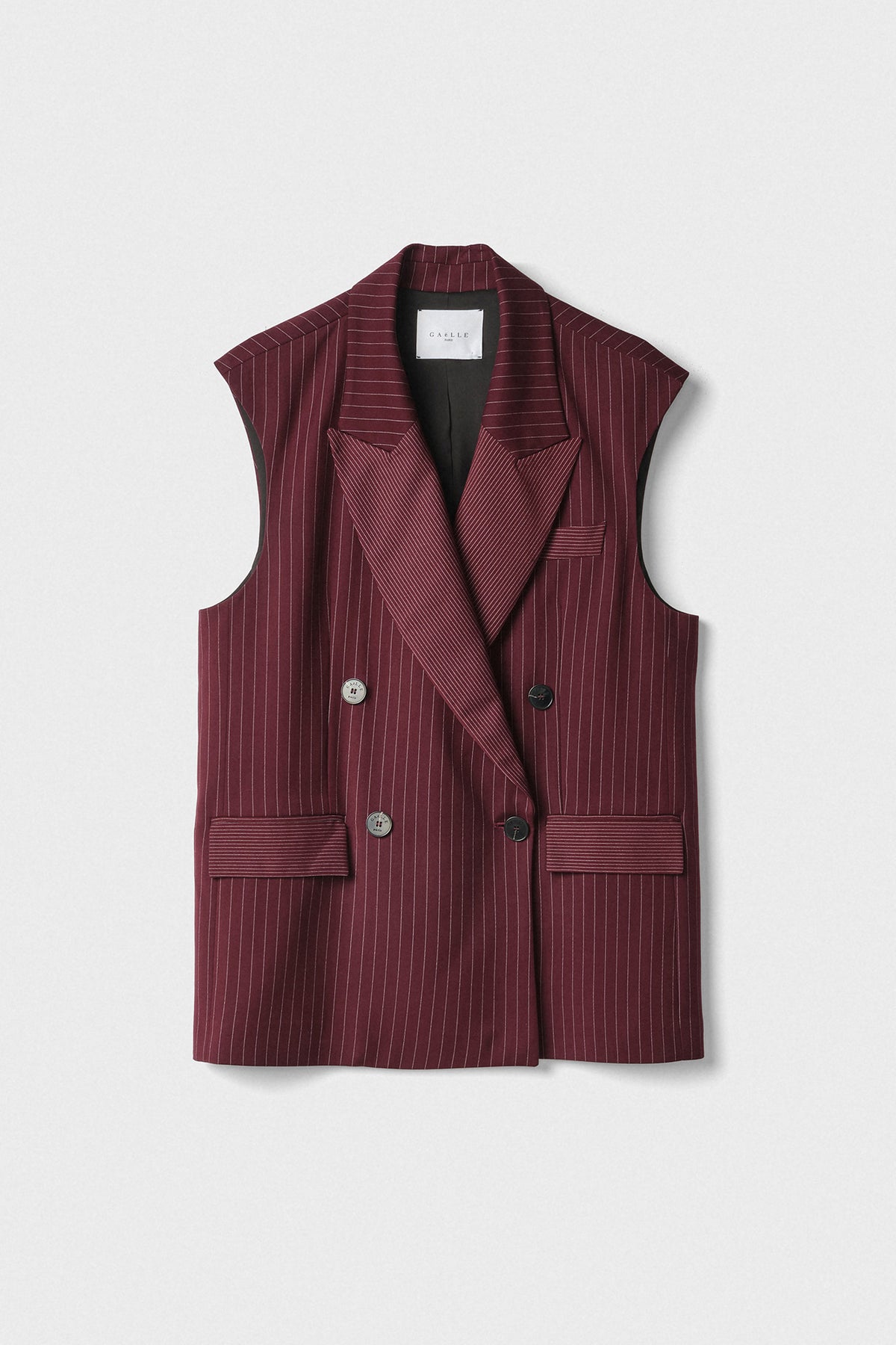 Gilet in twill gessato doppiopetto GAELLE PARIS GAABW06829 - Bordeaux