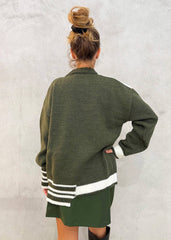 Pullover girocollo con maxi G GAELLE PARIS GAABW00946 - Verde/Bianco