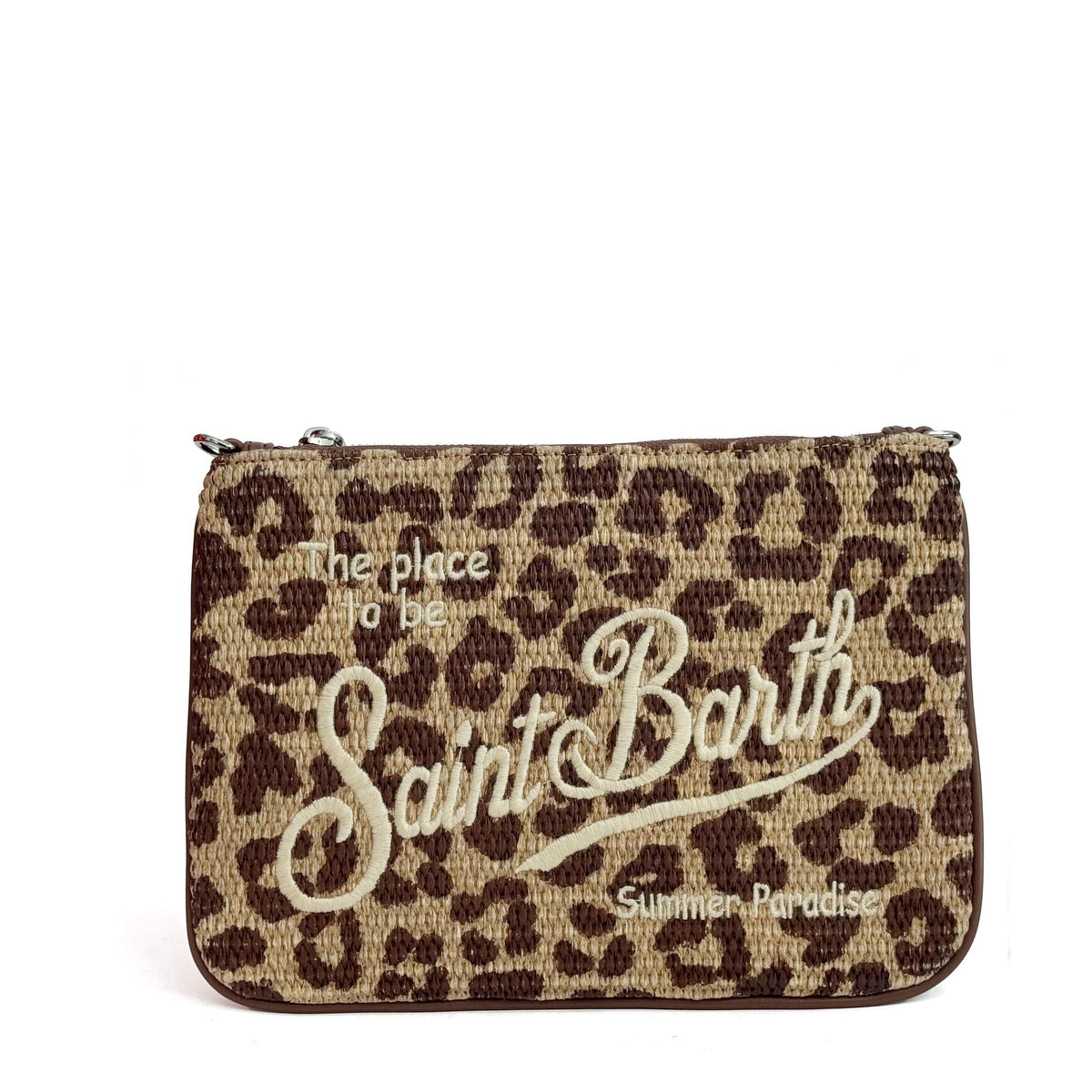 Pochette SAINT BARTH PARISIENNE STRAW - 00176H Leopard
