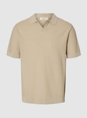 Polo Linen Blend SELECTED 16101575 - Oatmeal