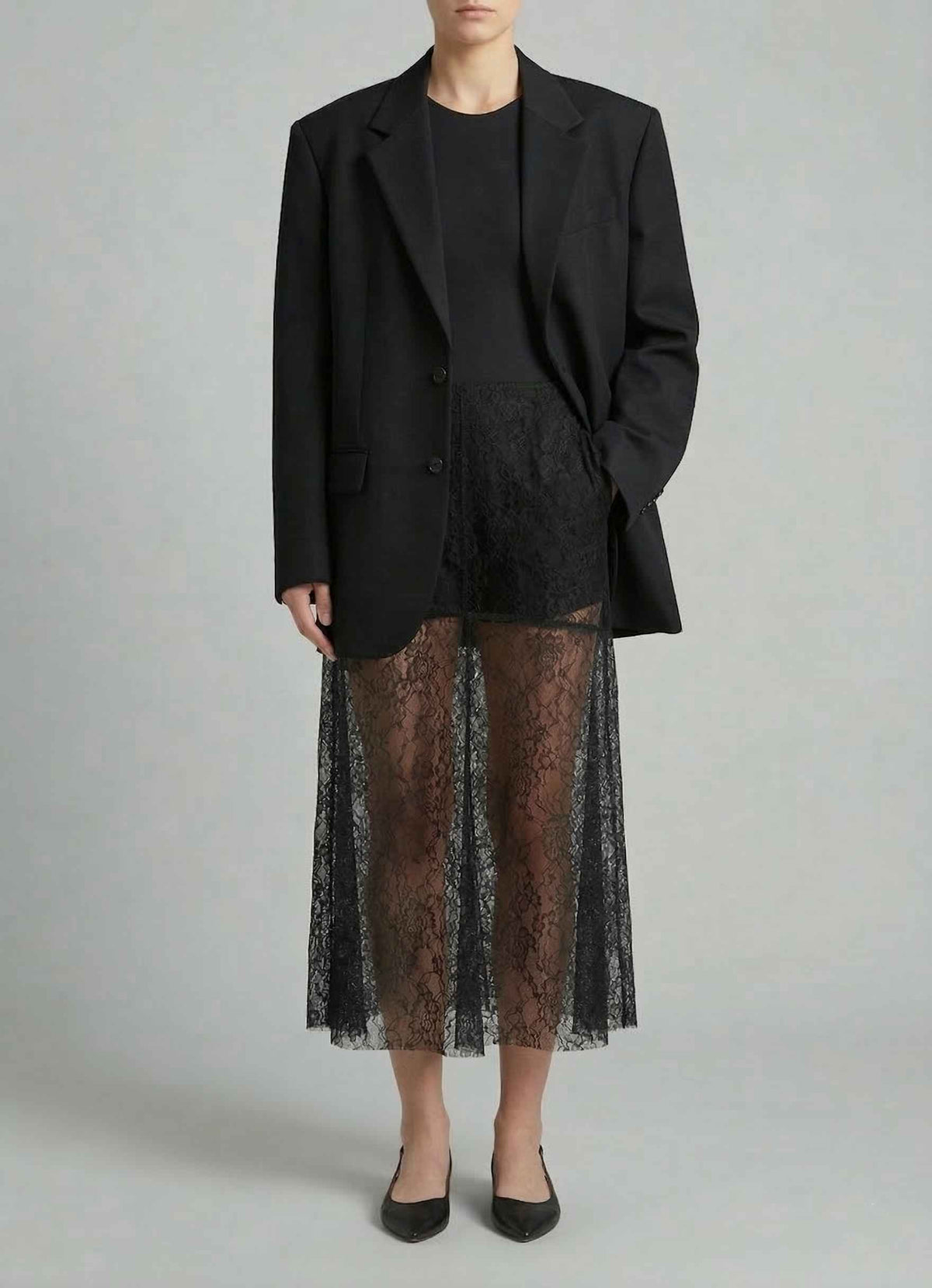 Gonna midi GAELLE GAABW09971 - Pizzo Nero