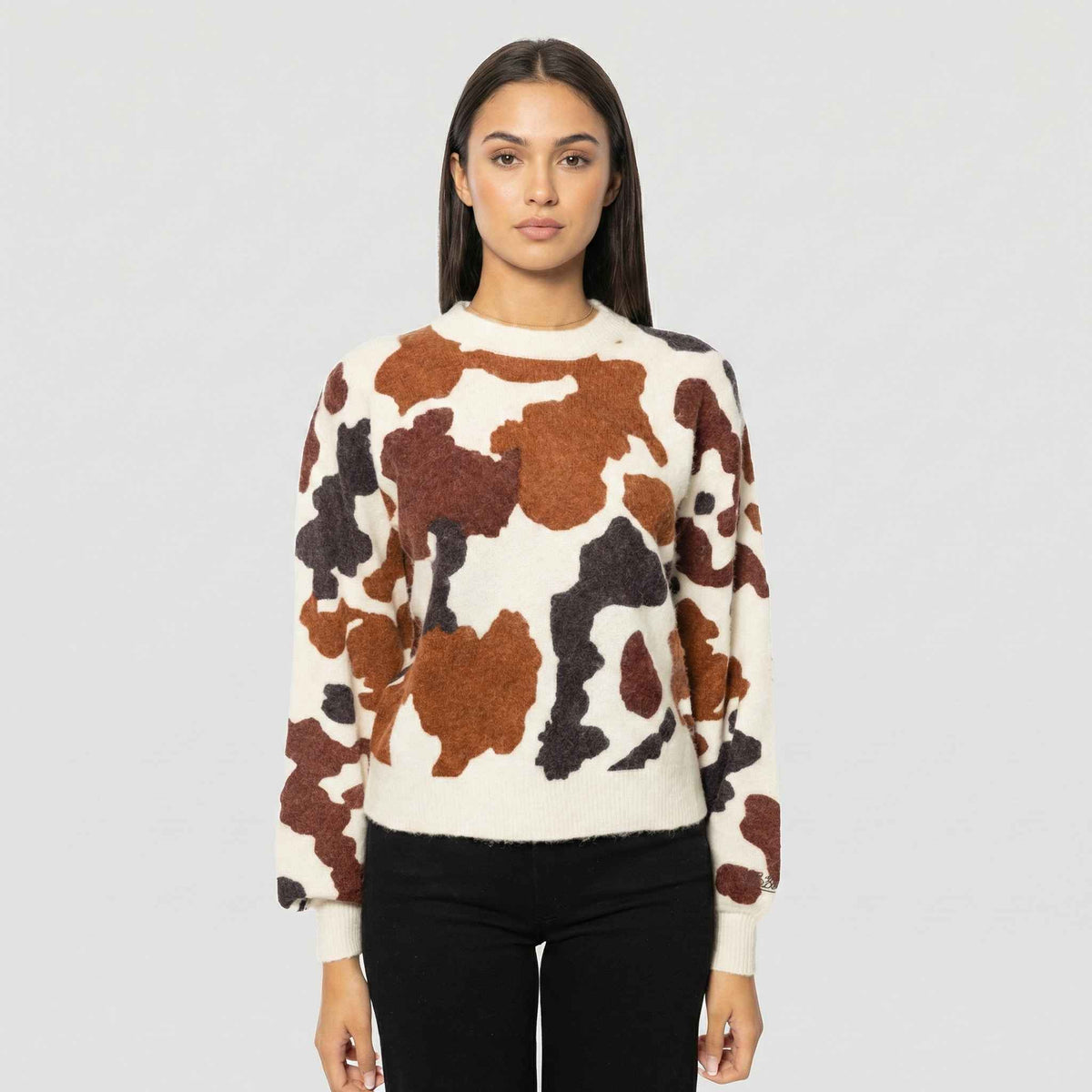 Maglione girocollo SAINT BARTH DANYA PRINT - Cow Skin 00364I