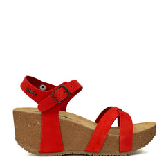 Sandalo con zeppa BIONATURA 24FREGE - Nabuck Rosso