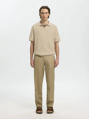 Polo Linen Blend SELECTED 16101575 - Oatmeal