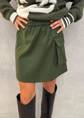 Minigonna flanella maxi tasca GAELLE PARIS GAABW00853 - Verde