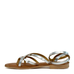 Sandalo basso DONNA TOSCANA LIDO782 - Laminato Argento