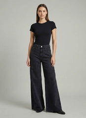Jeans CYCLE Asia mid rise wide leg - Nero