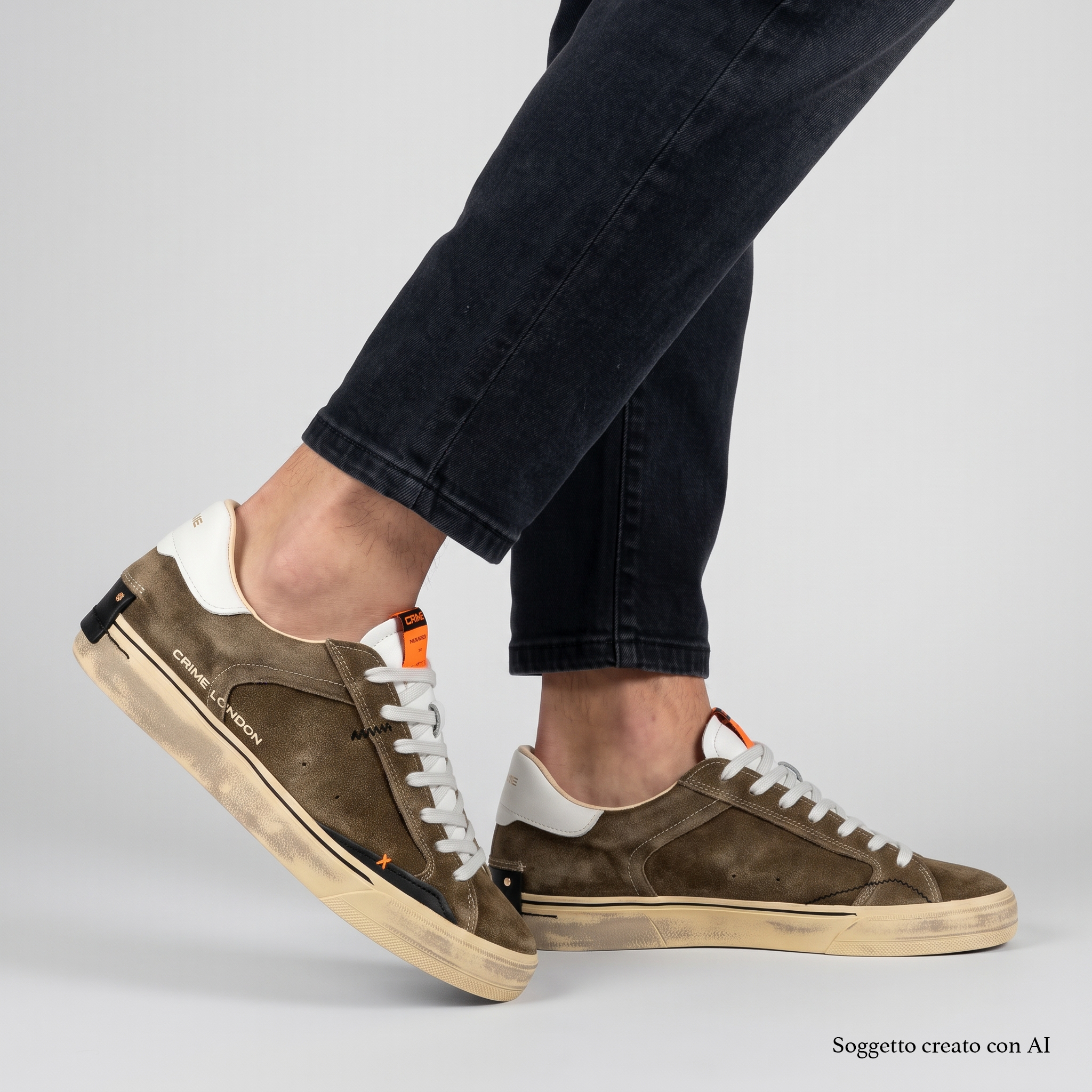 Sneaker CRIME LONDON 10072AA9 DECONSTRUCTED - Brown Flame