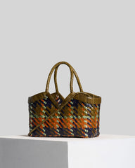 Borsa VIPERA MONET MADRAS - Moss Green/Cognac/Lame