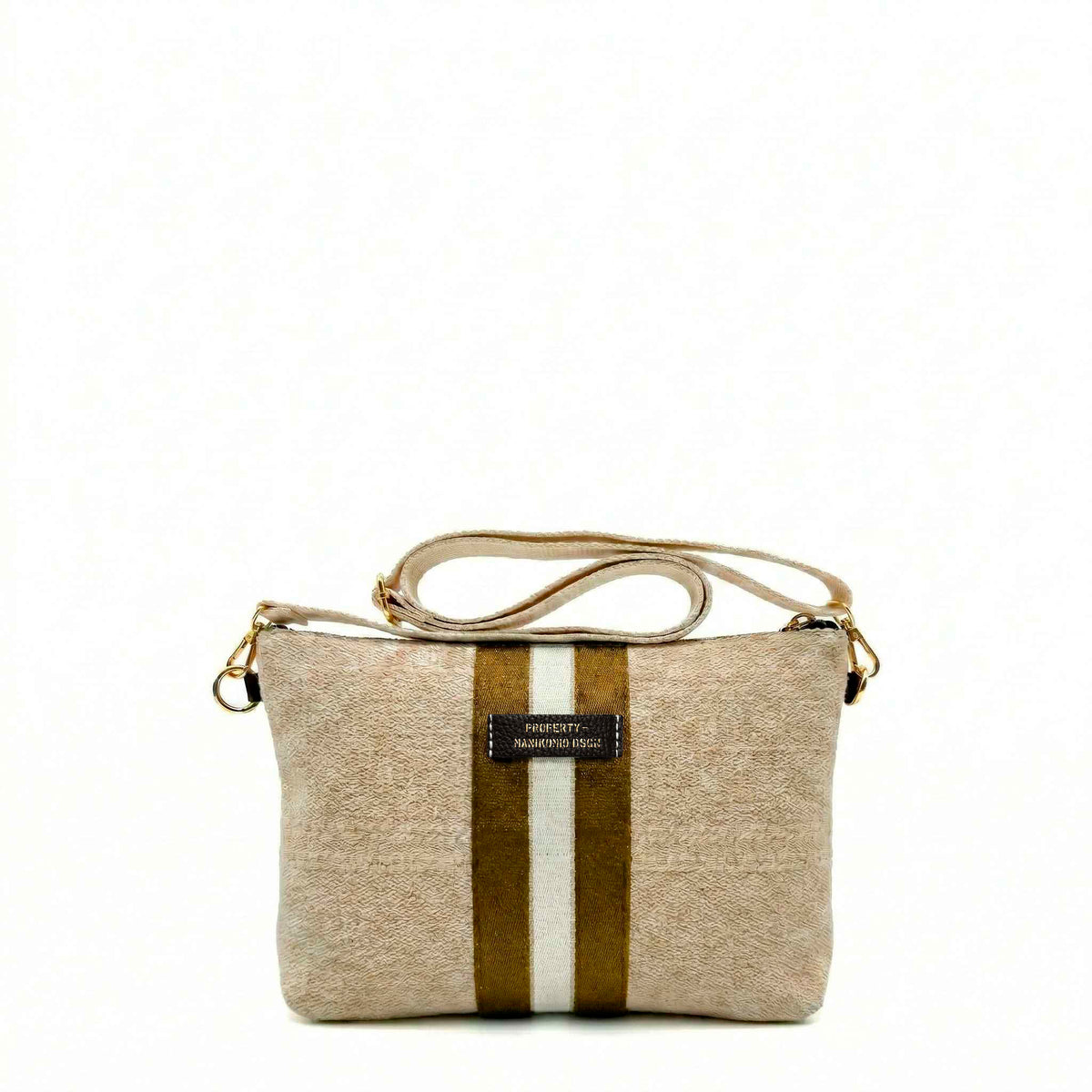 Big Pochette MANIKOMIO 2 PROJECT COTTON STRIPE - Gold