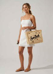 Borsa a spalla SAINT BARTH COLETTE STRAW 09066L - Wood Beads