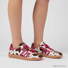 Sneaker BACK 70 CLOUD P104 - Fur Cow Mucca/Red