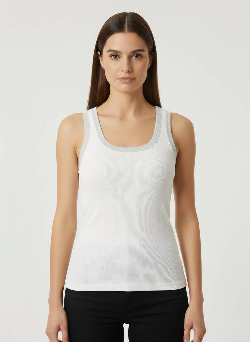 Canotta in maglia lurex GAELLE PARIS GAABW09436 - Avorio