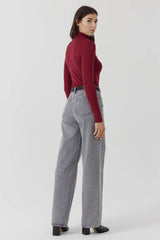 T-shirt collo alto manica lunga ARTLOVE ELIZA - Wine