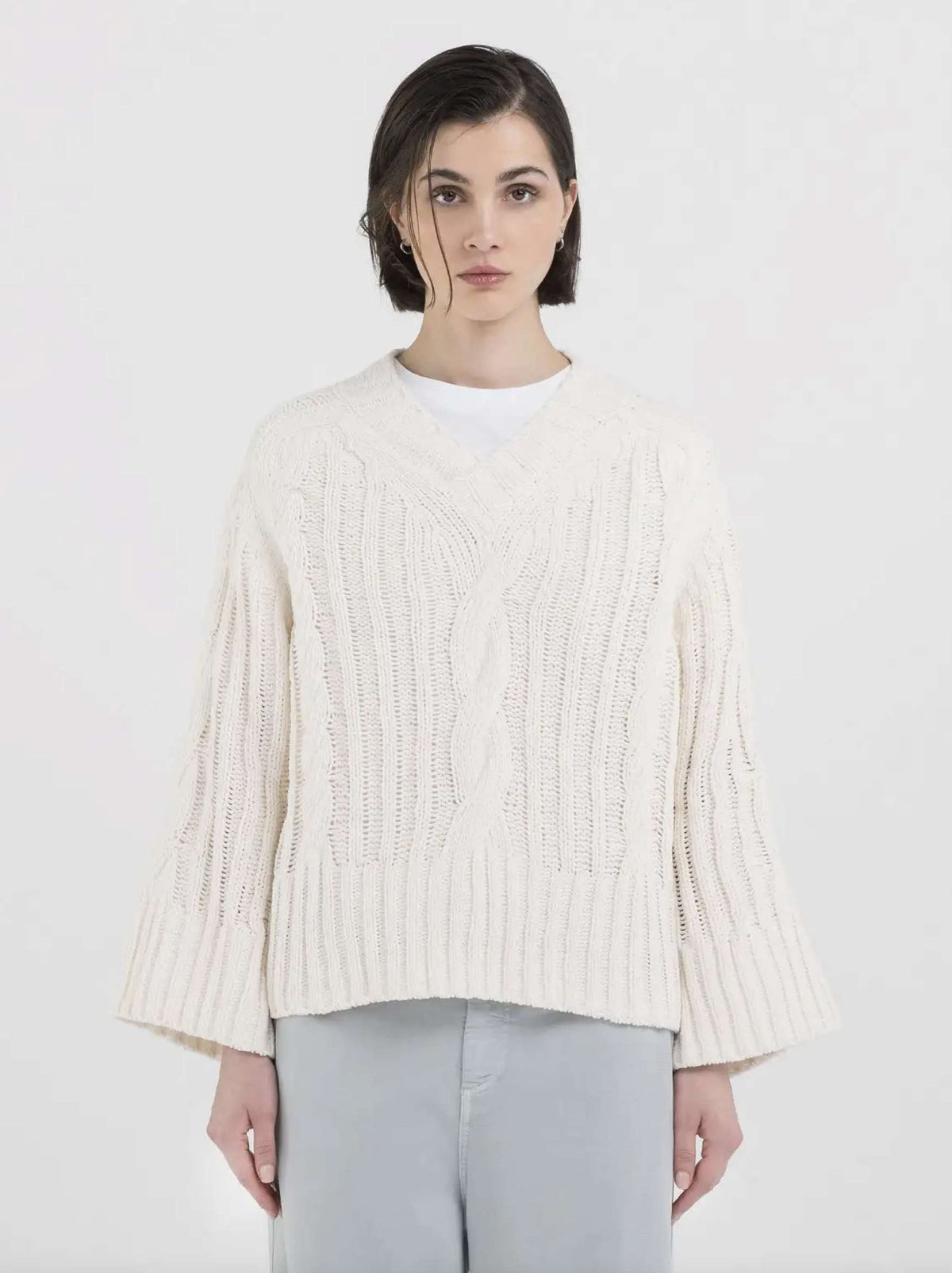 Maglia REPLAY DK3313.000.G22926.412 - Bianco