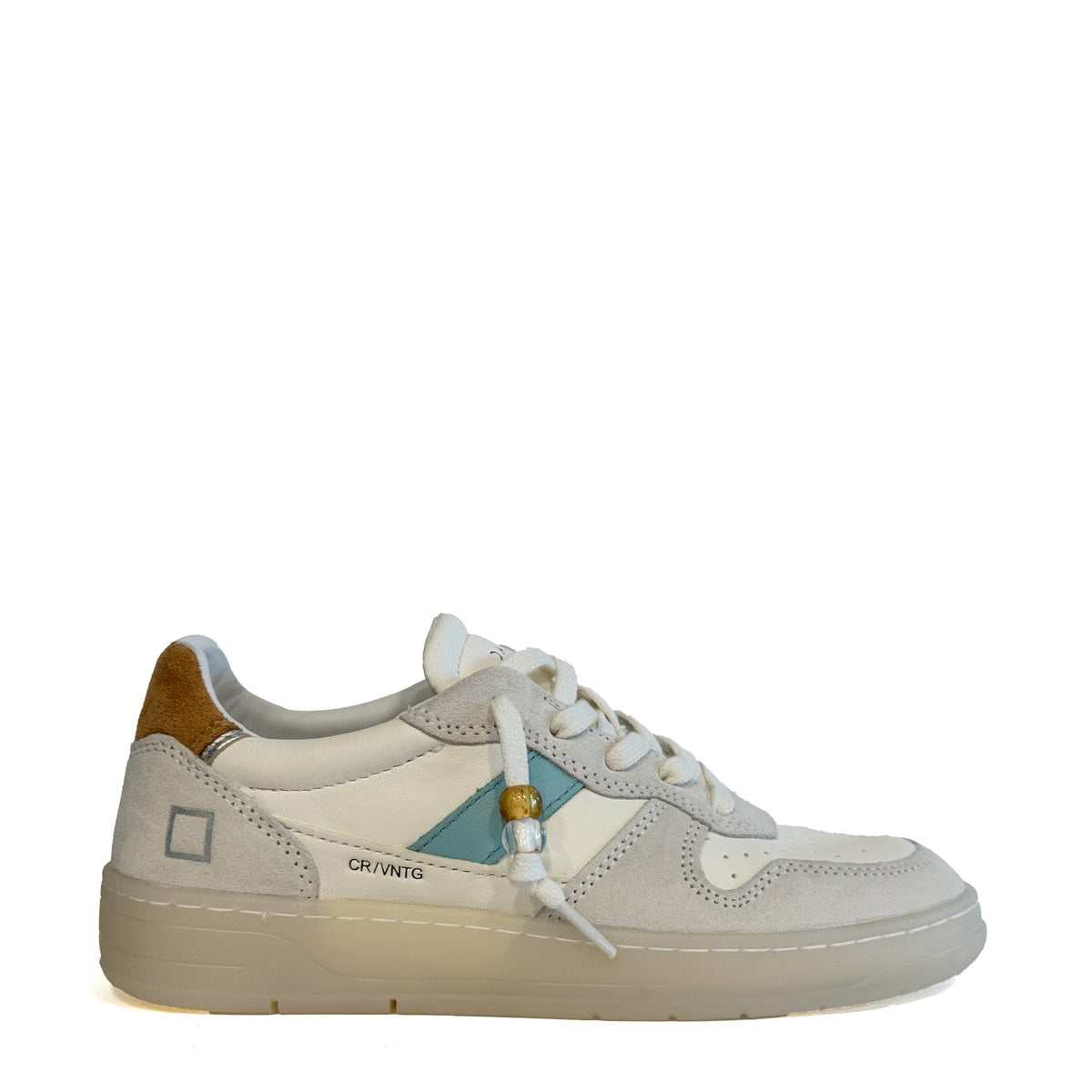 Sneaker D.A.T.E. COURT 2.0 VINTAGE CALF - White/Cuoio