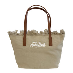 City Bag Mid Fringe SAINT BARTH 01741L - Canvas Beige