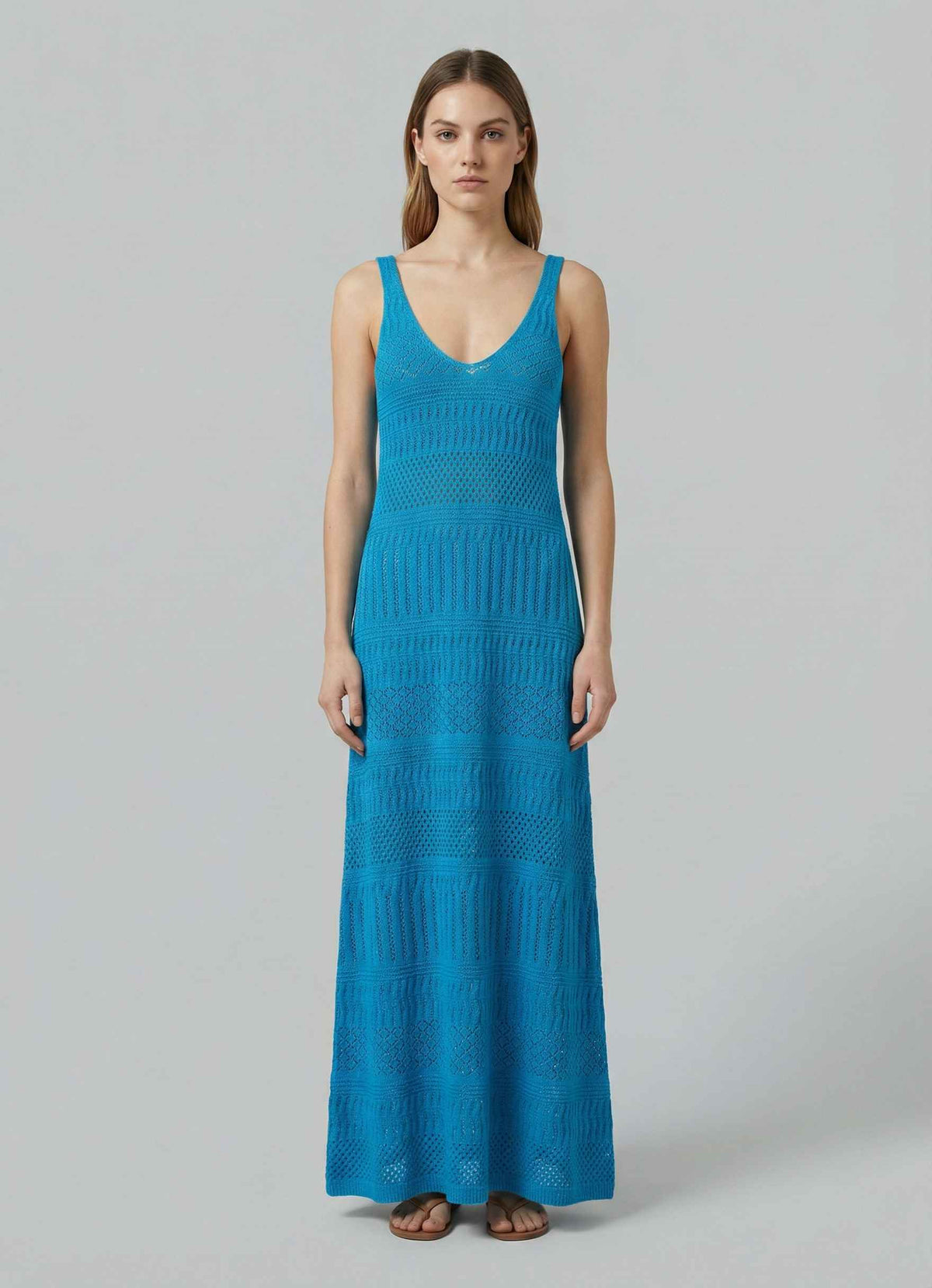 Abito lungo lace AKEP 13262 - Turchese