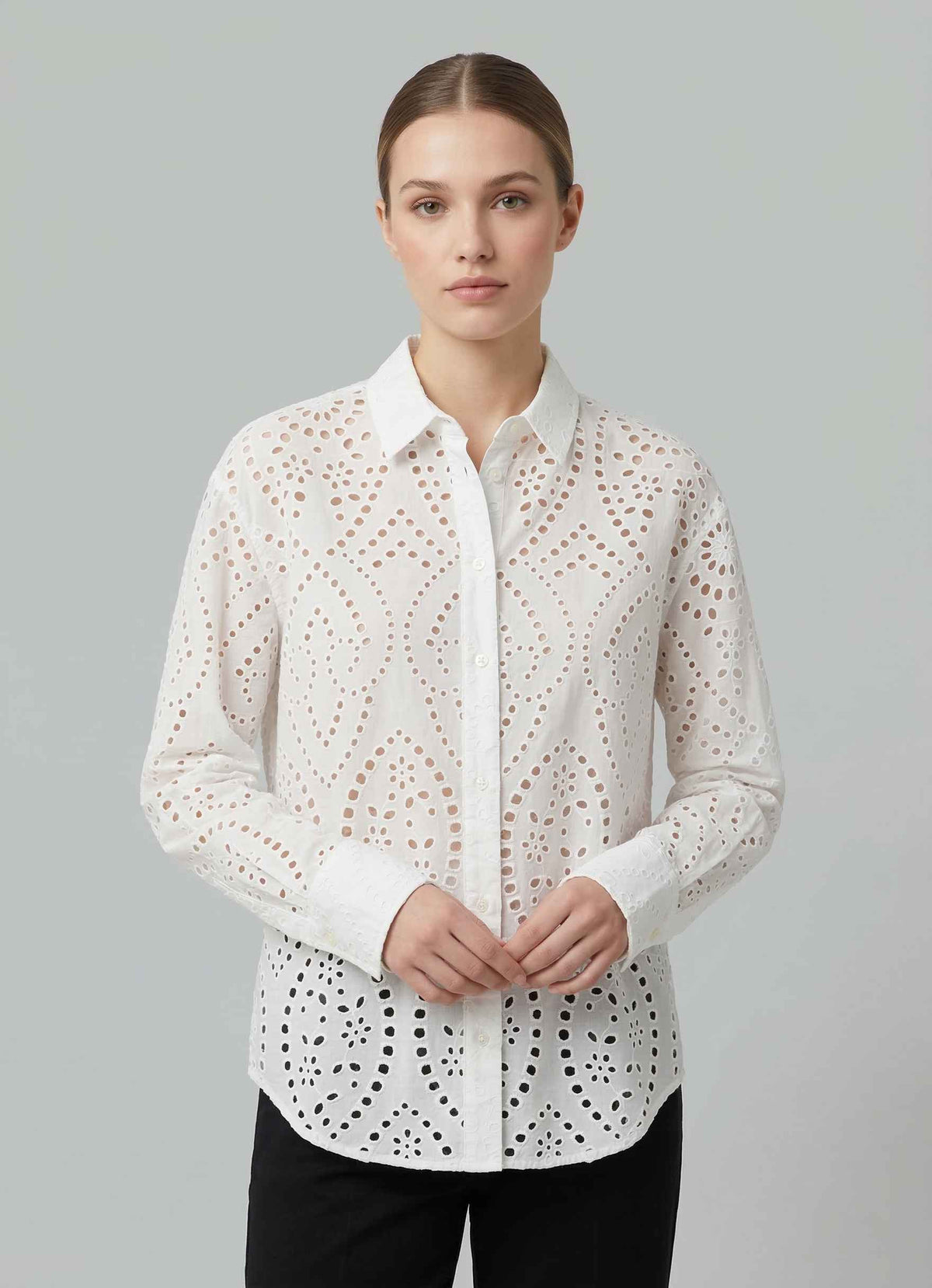 Camicia SAINT BARTH CRISTAL - Sangallo Linewave 01000L Bianco