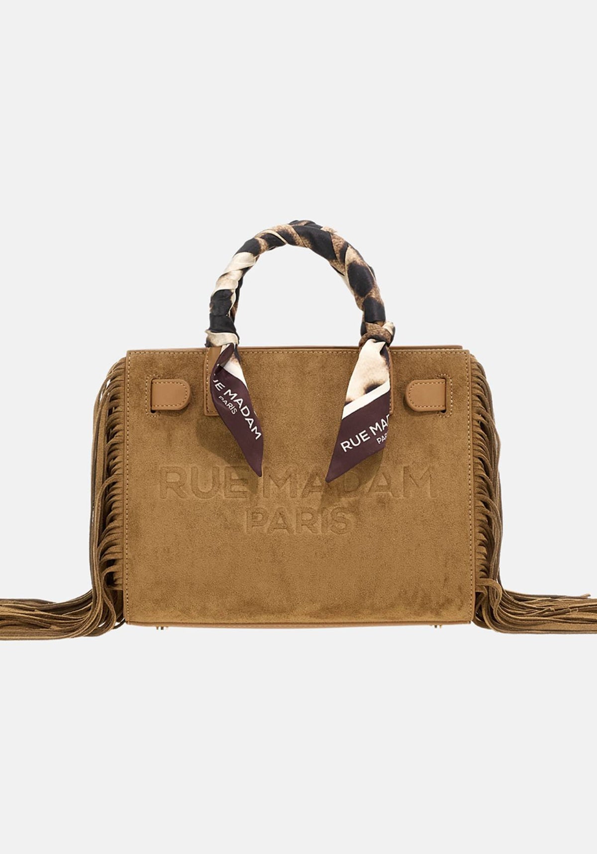 Borsa RUE MADAM CANYON MINI TOTE FRINGES - Suede Cognac