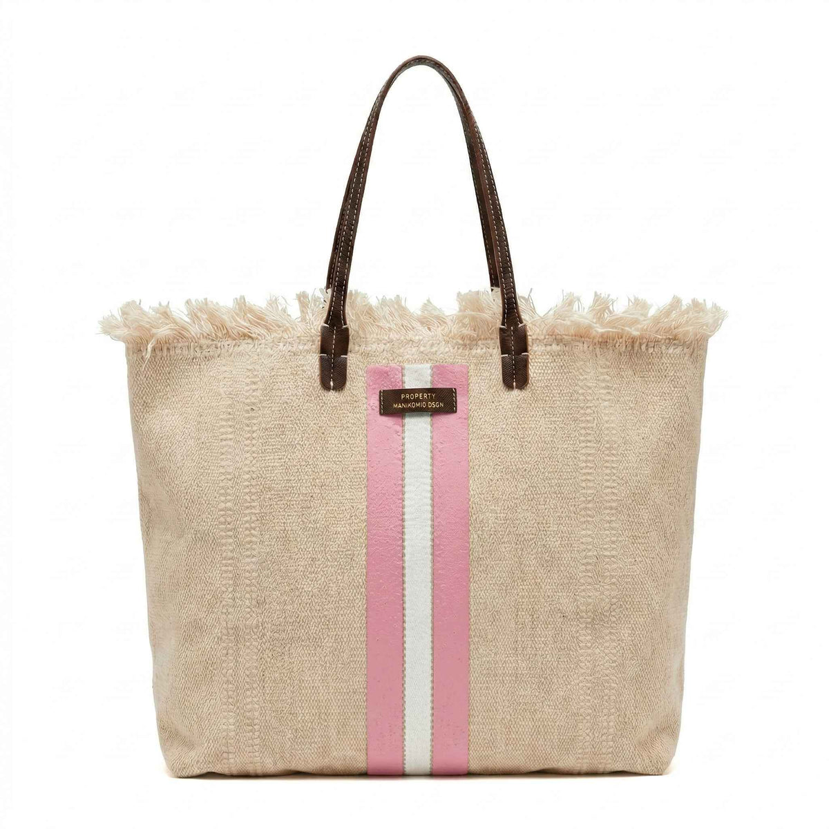 Shopper MANIKOMIO 2 PROJECT COTTON STRIPE - Pink
