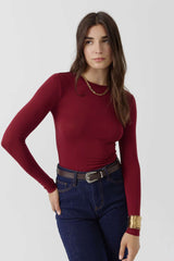 T-shirt girocollo manica lunga ARTLOVE CECILE - Wine
