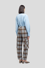 Pantalone in tartan WEILI ZHENG PL12 - Green Big Check