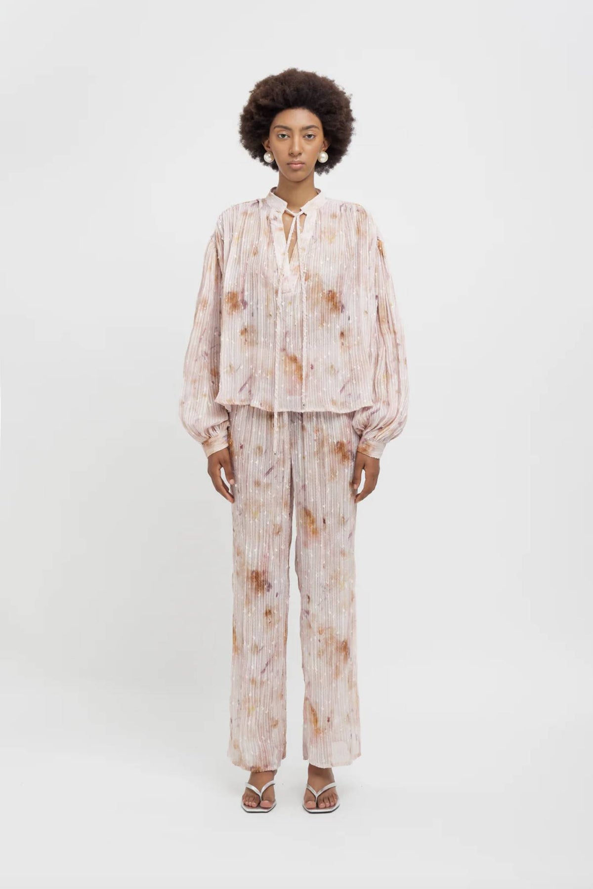 Blusa plissettata WEILI ZHENG S26SL14 - Pink Sand