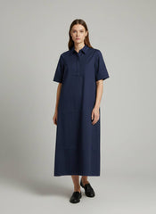 Abito manica corta lungo ECOALF MARTINA DRESS - Dark Navy