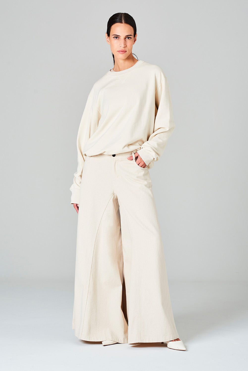 Pantalone lungo WHITE SAND 24SD85705 04 - Panna