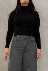 T-shirt collo alto manica lunga ARTLOVE ELIZA - Black